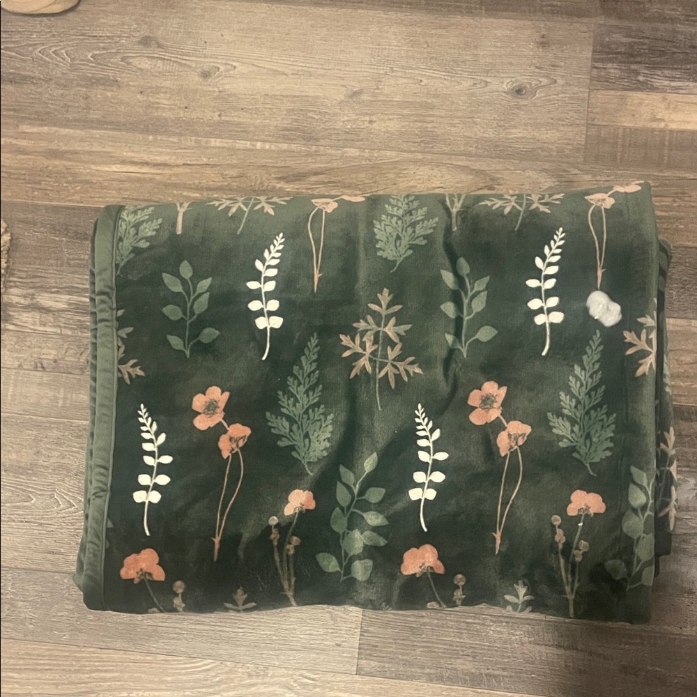 Botanical Green Throw Blanket